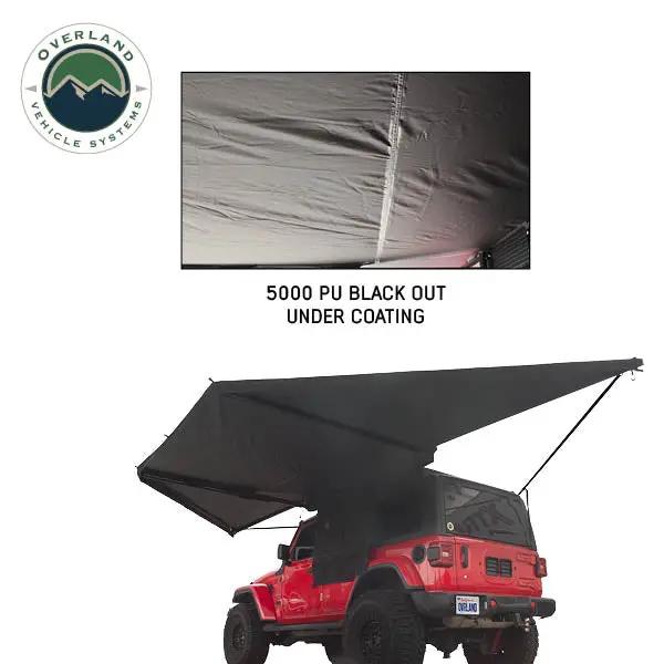 OVS XD Nomadic 180 - Awning, Universal, Black Body, Black Trim W/Black Travel Bag by OVS