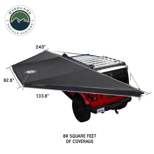 OVS XD Nomadic 180 - Awning, Universal, Black Body, Black Trim W/Black Travel Bag by OVS