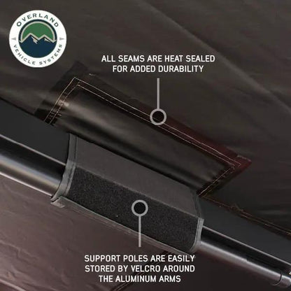 OVS XD Nomadic 180 - Awning, Universal, Black Body, Black Trim W/Black Travel Bag by OVS