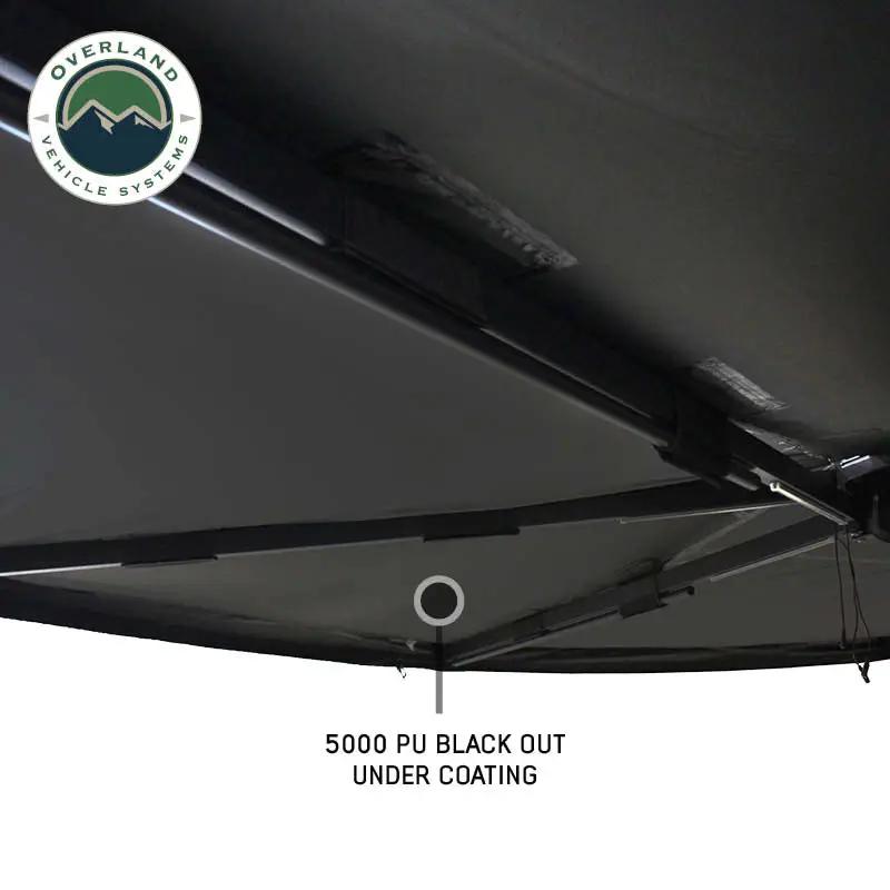 OVS XD Nomadic 270 - Awning, Lights, Black Out, Wall Kit, Driver Side, Grey Hex, Black Trim & Black Travel Cover by OVS