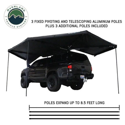 OVS XD Nomadic 270 - Awning, Lights, Black Out, Wall Kit, Driver Side, Black Body, Black Trim & Black Travel Cover by OVS