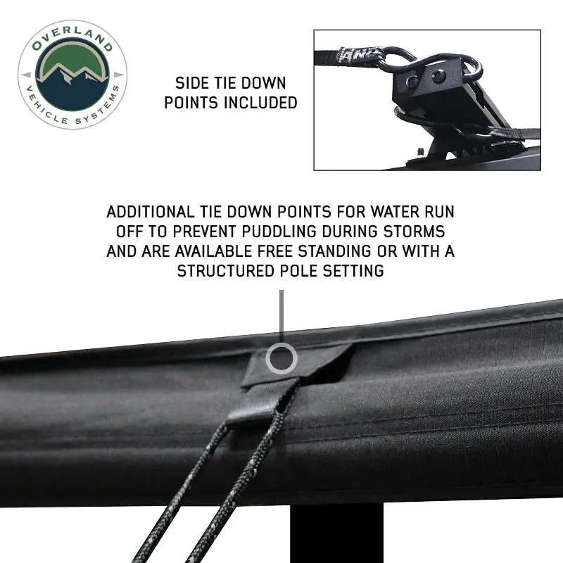 OVS XD Nomadic 270 - Awning, Lights, Black Out, Wall Kit, Driver Side, Black Body, Black Trim & Black Travel Cover by OVS