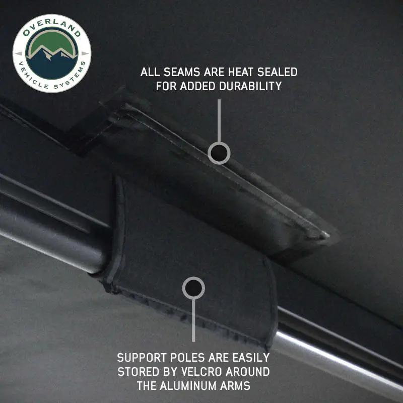 OVS XD Nomadic 270 - Awning, Lights, Black Out, Wall Kit, Driver Side, Grey Hex, Black Trim & Black Travel Cover by OVS