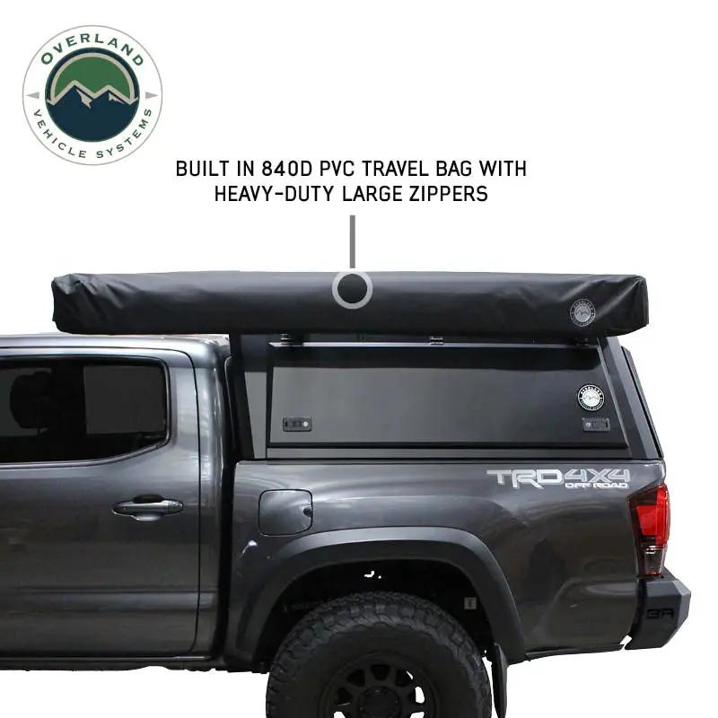 OVS XD Nomadic 270 - Awning, Lights, Black Out, Wall Kit, Driver Side, Black Body, Black Trim & Black Travel Cover by OVS