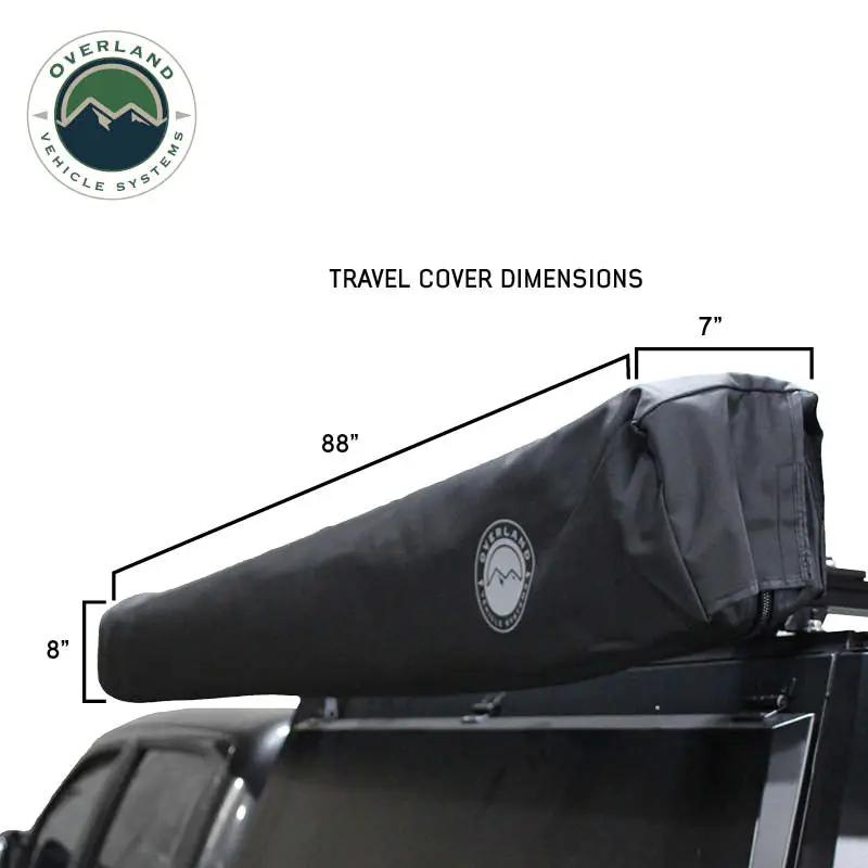 OVS XD Nomadic 270 - Awning, Lights, Black Out, Wall Kit, Driver Side, Grey Hex, Black Trim & Black Travel Cover by OVS