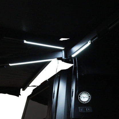 OVS XD Nomadic 270 - Awning W/Lights & Black Out , Passenger Side, Black Body, Black Trim & Black Travel Cover - No Brackets, No Hardware by OVS