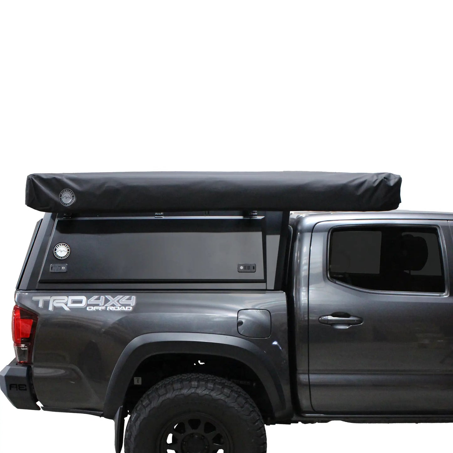 OVS XD Nomadic 270 - Awning W/Lights & Black Out , Passenger Side, Black Body, Black Trim & Black Travel Cover - No Brackets, No Hardware by OVS