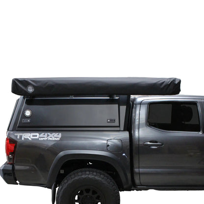 OVS XD Nomadic 270 - Awning W/Lights & Black Out , Passenger Side, Black Body, Black Trim & Black Travel Cover - No Brackets, No Hardware by OVS