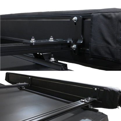 OVS XD Nomadic 270 - Awning W/Lights & Black Out , Passenger Side, Black Body, Black Trim & Black Travel Cover - No Brackets, No Hardware by OVS
