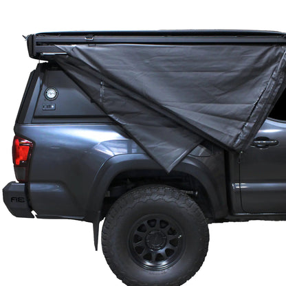 OVS XD Nomadic 270 - Awning W/Lights & Black Out , Passenger Side, Black Body, Black Trim & Black Travel Cover - No Brackets, No Hardware by OVS