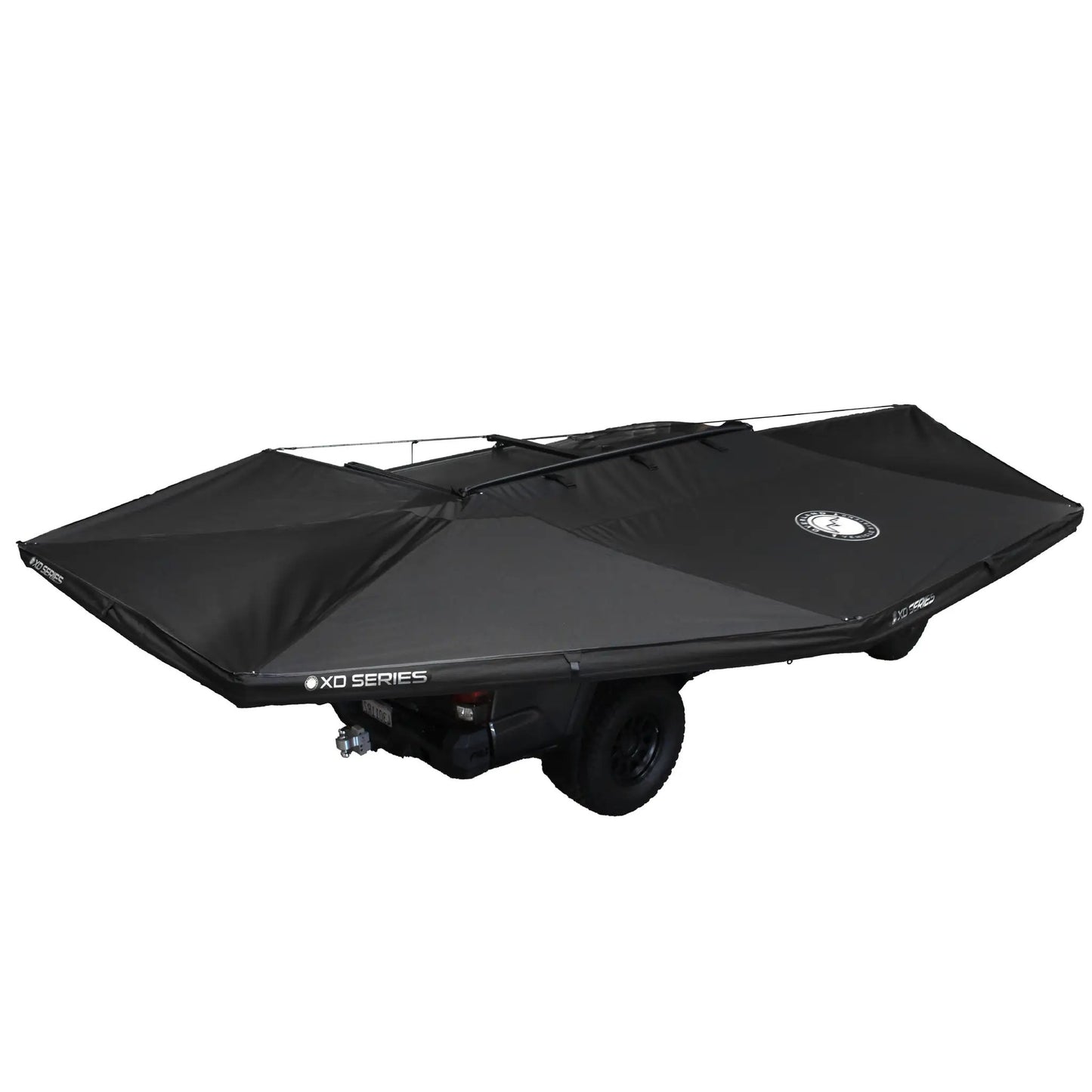OVS XD Nomadic 270 - Awning W/Lights & Black Out , Passenger Side, Black Body, Black Trim & Black Travel Cover - No Brackets, No Hardware by OVS