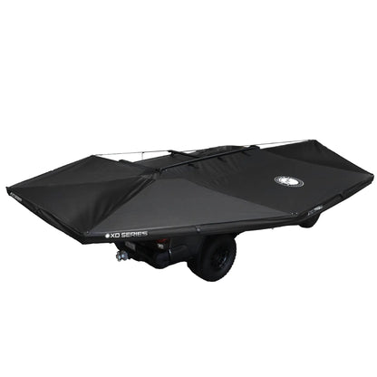 OVS XD Nomadic 270 - Awning W/Lights & Black Out , Passenger Side, Black Body, Black Trim & Black Travel Cover - No Brackets, No Hardware by OVS