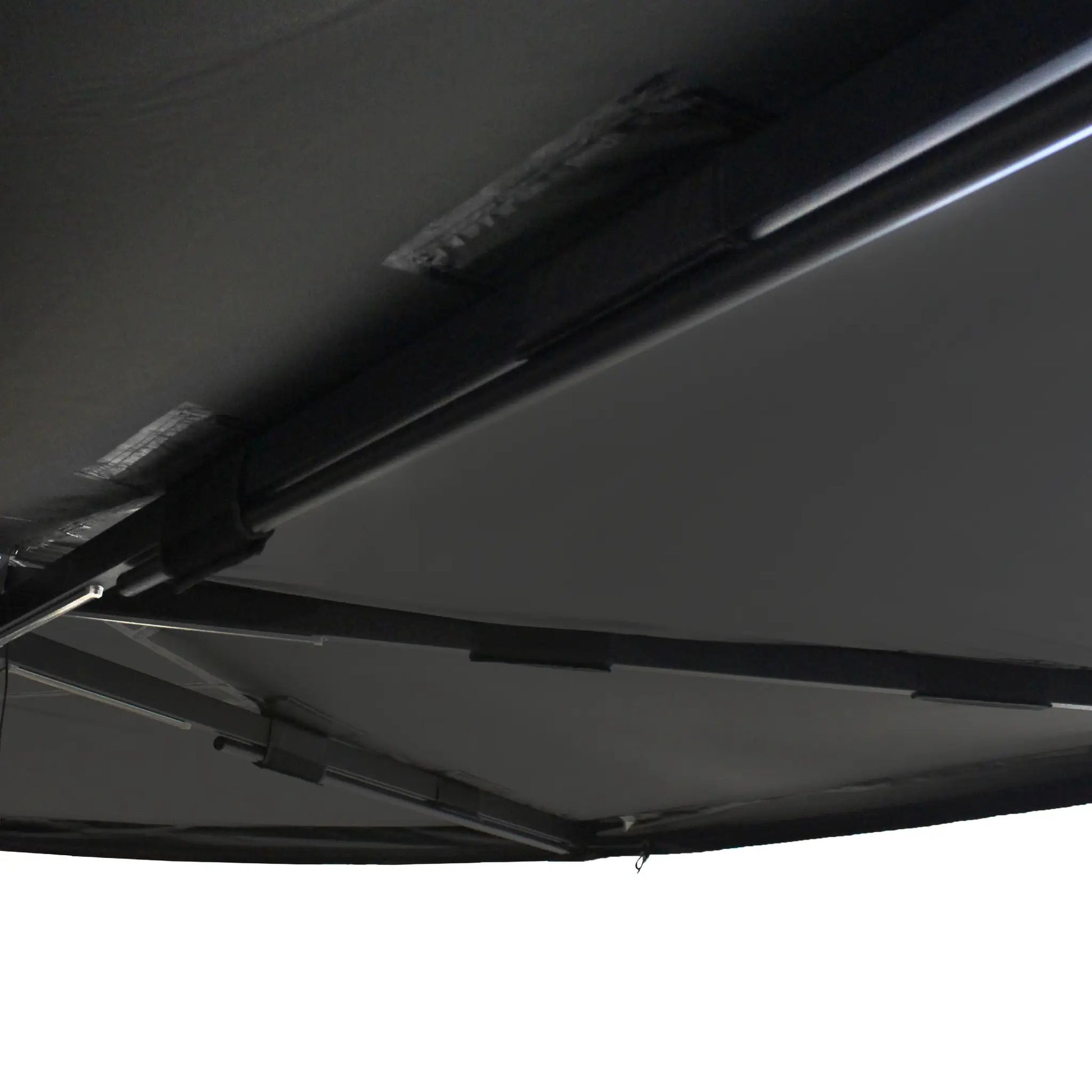 OVS XD Nomadic 270 - Awning W/Lights & Black Out , Passenger Side, Black Body, Black Trim & Black Travel Cover - No Brackets, No Hardware by OVS