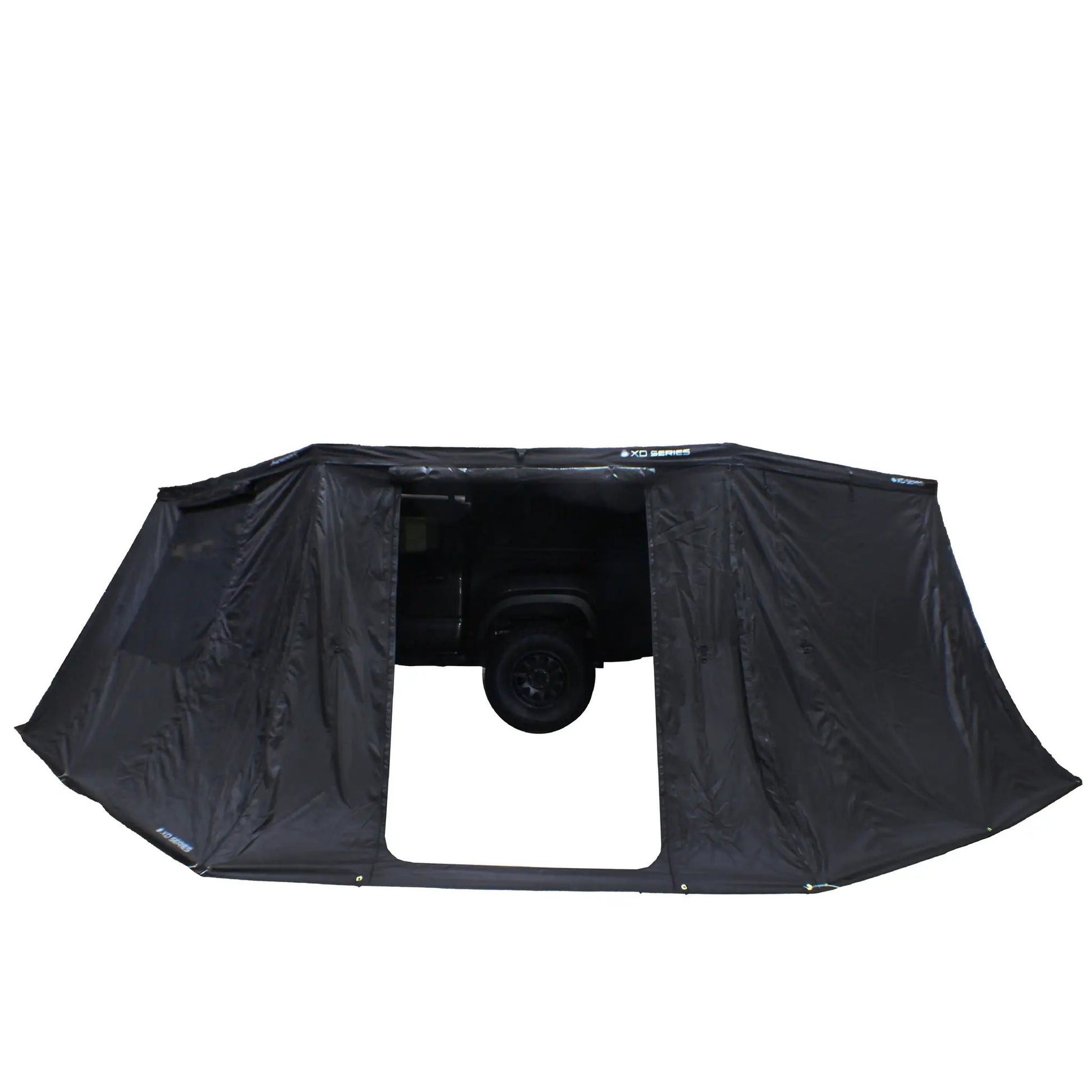 OVS XD Nomadic 270 - Awning, Lights, Black Out, Wall Kit, Driver Side, Black Body, Black Trim & Black Travel Cover by OVS