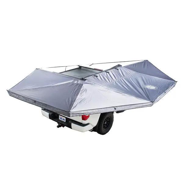 OVS XD Nomadic 270 - Awning W/Lights & Black Out , Passenger Side, Grey Hex, Black Trim & Black Travel Cover - No Brackets, No Hardware by OVS