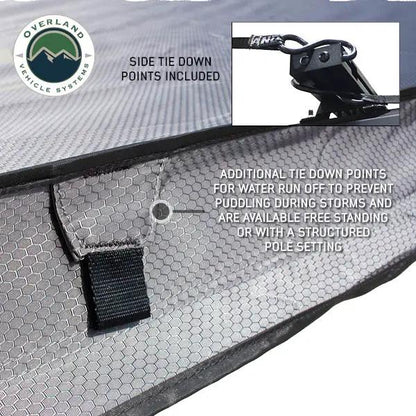 OVS XD Nomadic 270 - Awning W/Lights & Black Out , Passenger Side, Grey Hex, Black Trim & Black Travel Cover - No Brackets, No Hardware by OVS