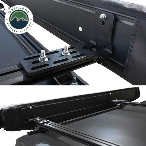 OVS XD Nomadic 270 - Awning W/Lights & Black Out , Passenger Side, Grey Hex, Black Trim & Black Travel Cover - No Brackets, No Hardware by OVS