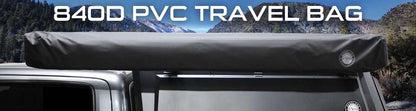 OVS XD Nomadic 270 - Awning W/Lights & Black Out , Passenger Side, Black Body, Black Trim & Black Travel Cover - No Brackets, No Hardware by OVS