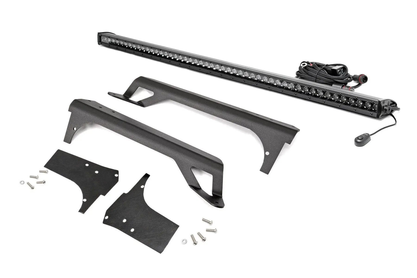 Rough Country LED Light Kit | Windshield Mount | 50" Black Single Row | Jeep Wrangler TJ (97-06) by Rough Country
