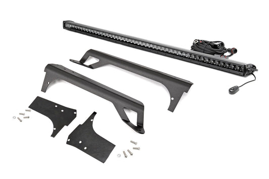 Rough Country LED Light Kit | Windshield Mount | 50" Black Single Row | Jeep Wrangler TJ (97-06)