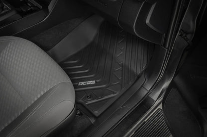 Rough Country Flex-Fit Floor Mats | Front and Rear | Toyota Tacoma 2WD/4WD (2016-2023) by Rough Country