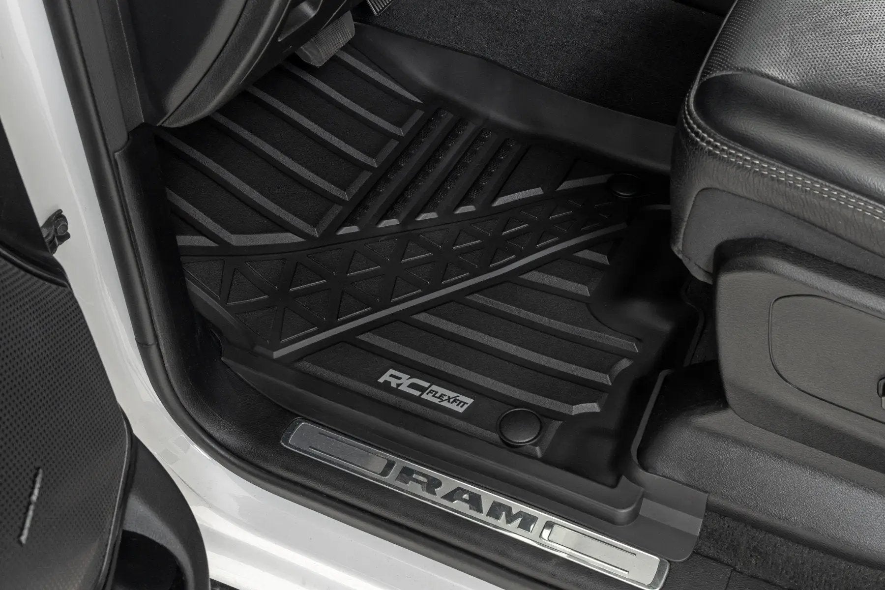 Rough Country Flex-Fit Floor Mats | FR & RR | Crew | Ram 1500 (19-24)/1500 TRX (21-24) by Rough Country