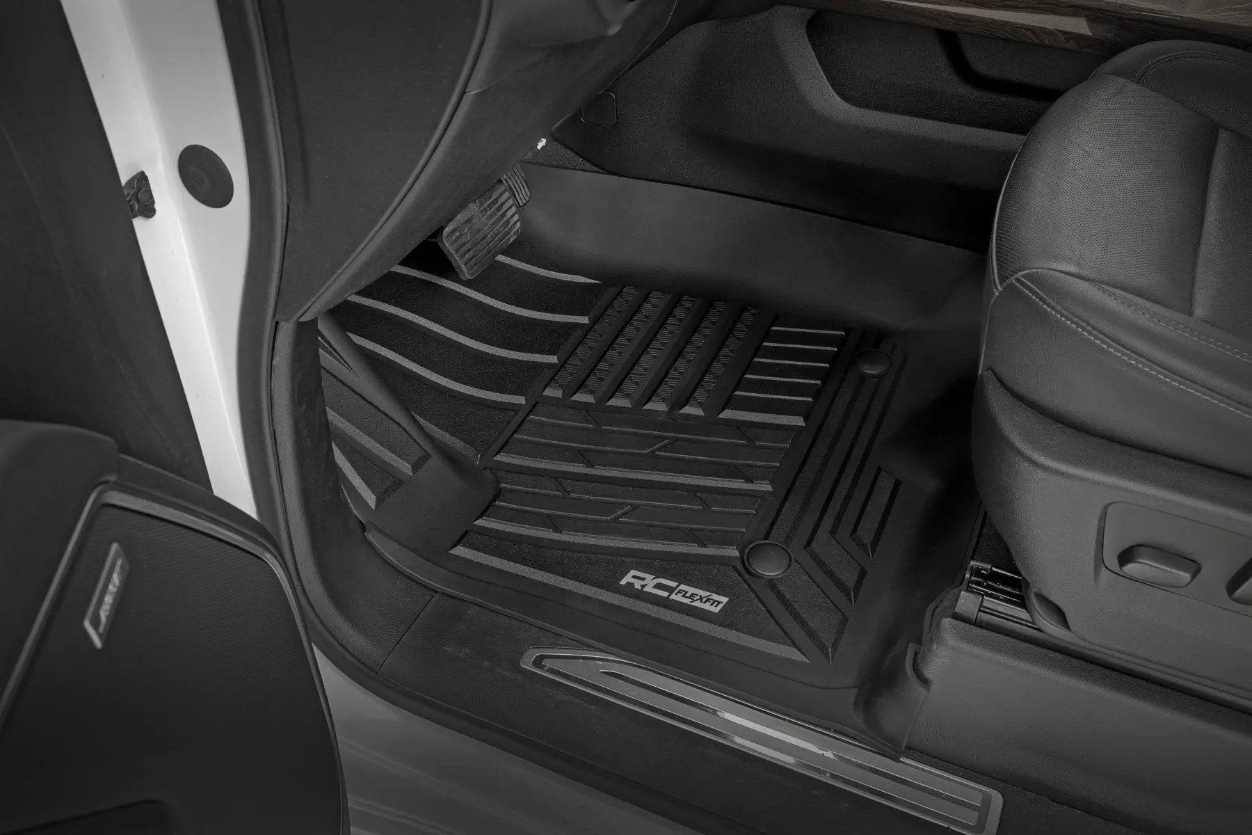 Rough Country Flex-Fit Floor Mats | FR & RR | FR Bucket | Crew | Chevy/GMC 1500/2500HD/3500HD (19-26) by Rough Country