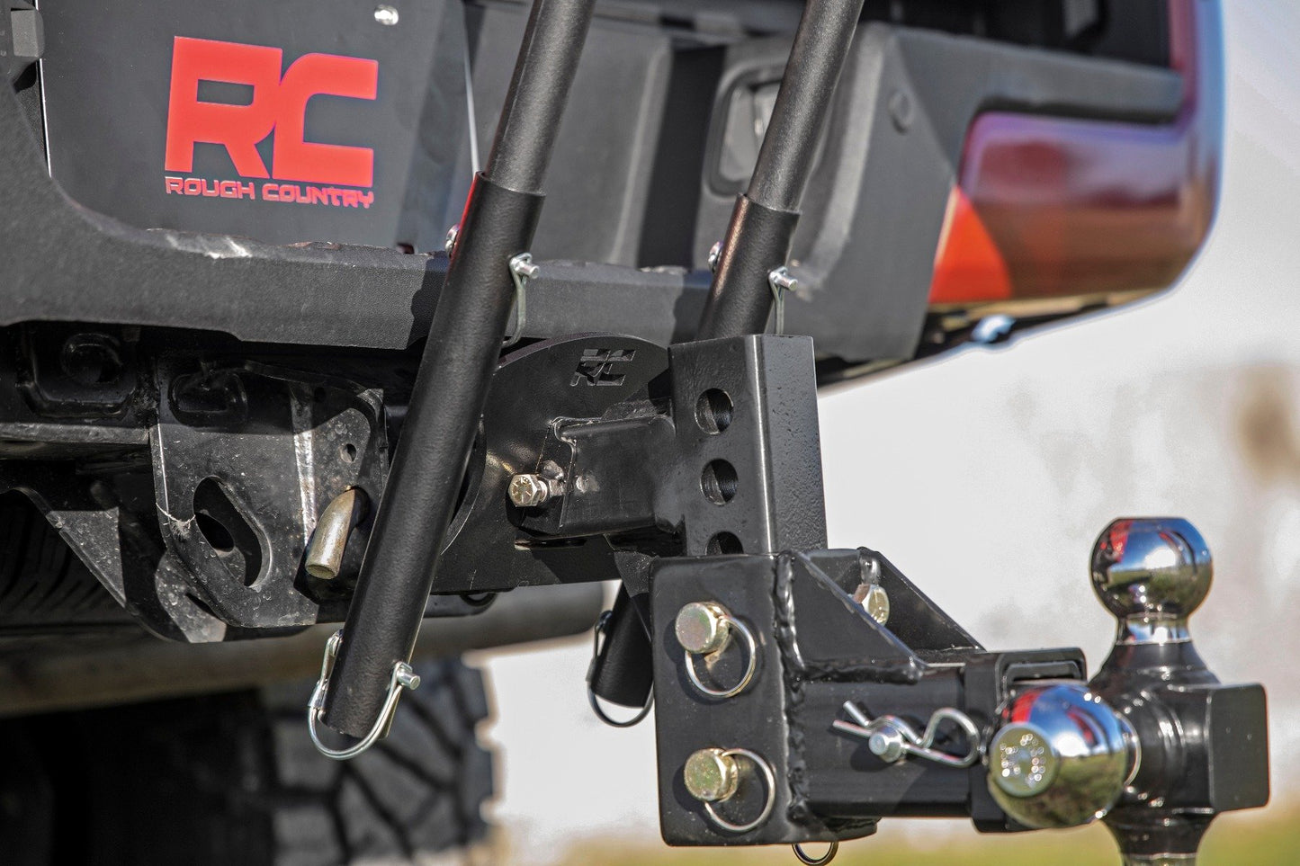 Rough Country Flag Pole Holder | Dual | 2 Inch Hitch | w/ Flag Poles