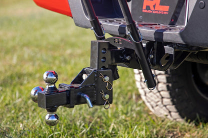 Rough Country Flag Pole Holder | Dual | 2 Inch Hitch | w/ Flag Poles