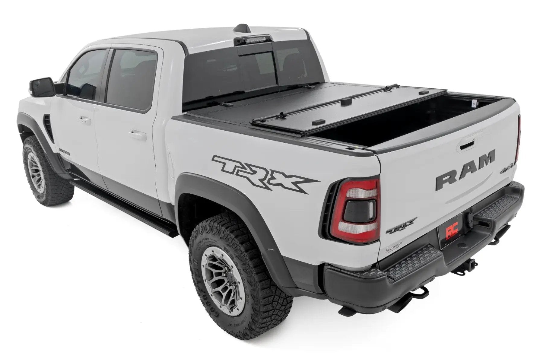 Rough Country Hard Tri-Fold Flip Up Fold Bed Cover | 5'7" Bed | Ram 1500 (19-26)/1500 TRX (21-24) by Rough Country