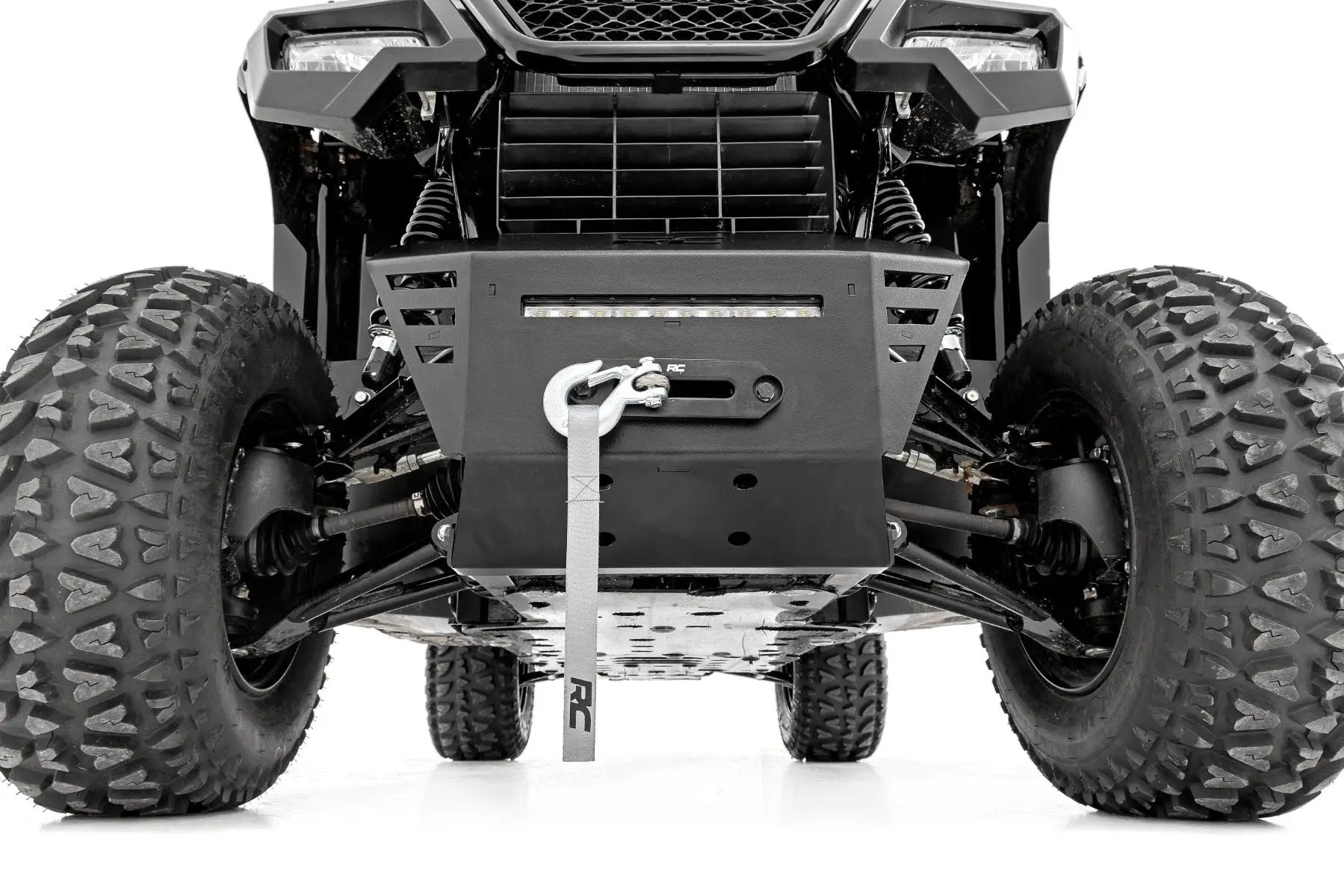 Rough Country Winch Plate | 10" Black Slimline | Honda Pioneer 520 by Rough Country
