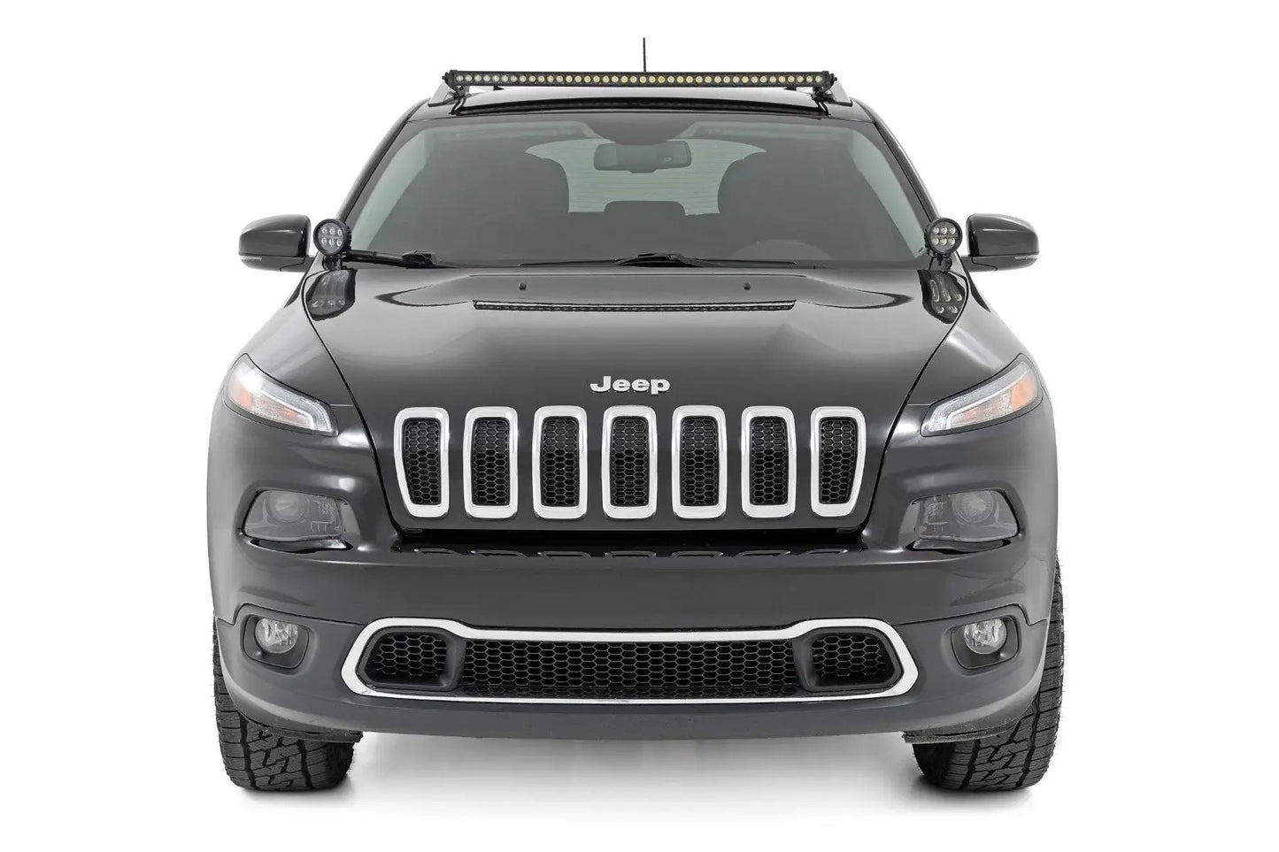 Rough Country LED Light Kit | Roof Mount | 40" Black Single Row | Jeep Cherokee KL (14-23) by Rough Country