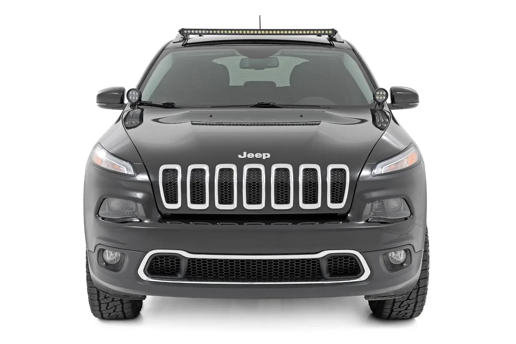 Rough Country LED Light Kit | Roof Mount | 40" Black Single Row | Jeep Cherokee KL (14-23) by Rough Country
