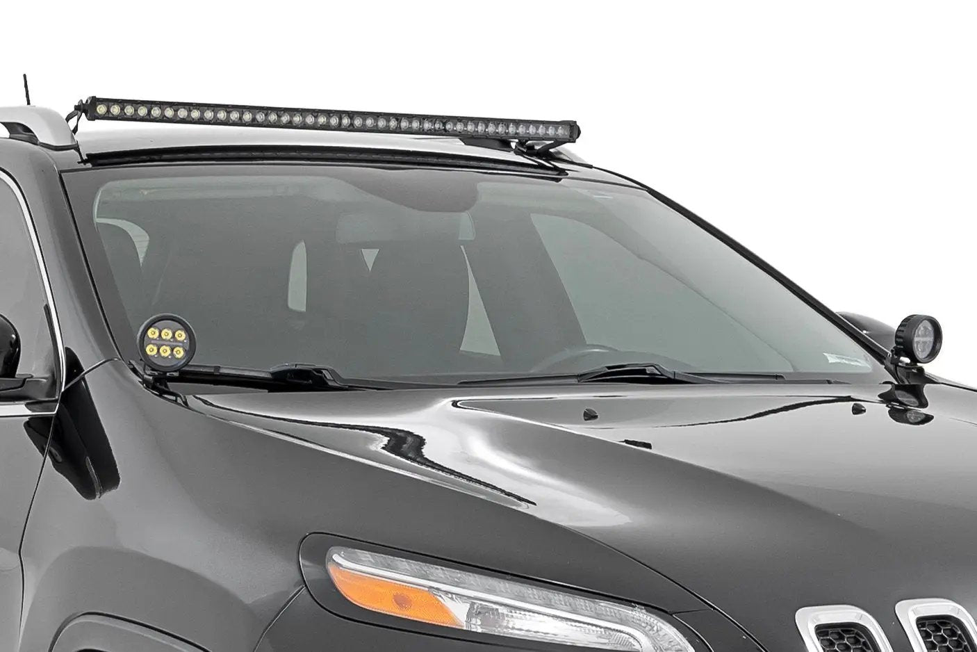 Rough Country LED Light Kit | Roof Mount | 40" Black Single Row | Jeep Cherokee KL (14-23) by Rough Country