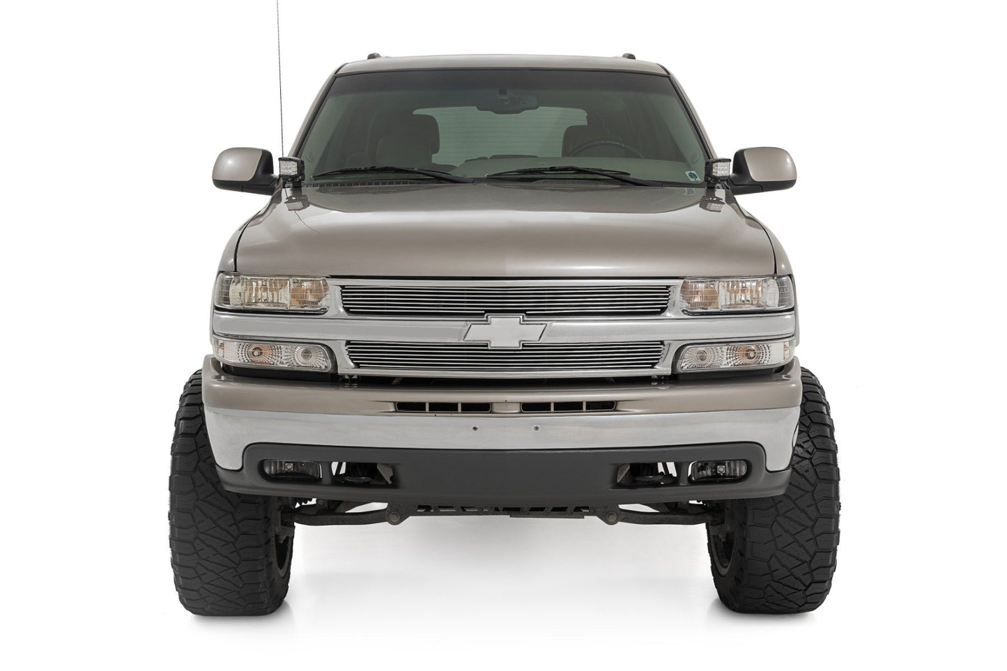 Kit de luces LED | Montaje en zanja | Par de 2" negras | DRL blanco | Chevy Silverado 1500 (99-06)