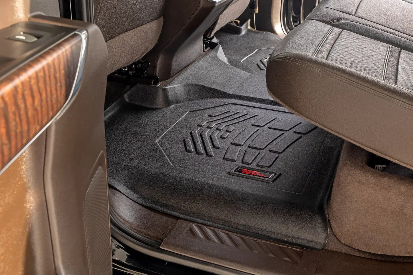 Rough Country Sure-Fit Floor Mats | FR & RR | FR Over Hump | Crew | Chevy/GMC 1500/2500HD/3500HD (19-26) by Rough Country