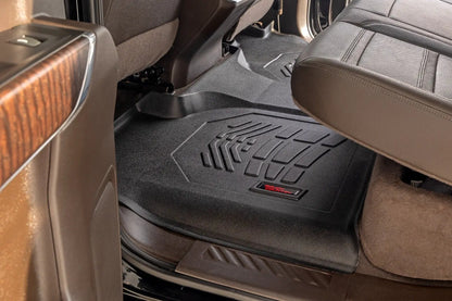 Rough Country Sure-Fit Floor Mats | FR & RR | FR Over Hump | Crew | Chevy/GMC 1500/2500HD/3500HD (19-26) by Rough Country