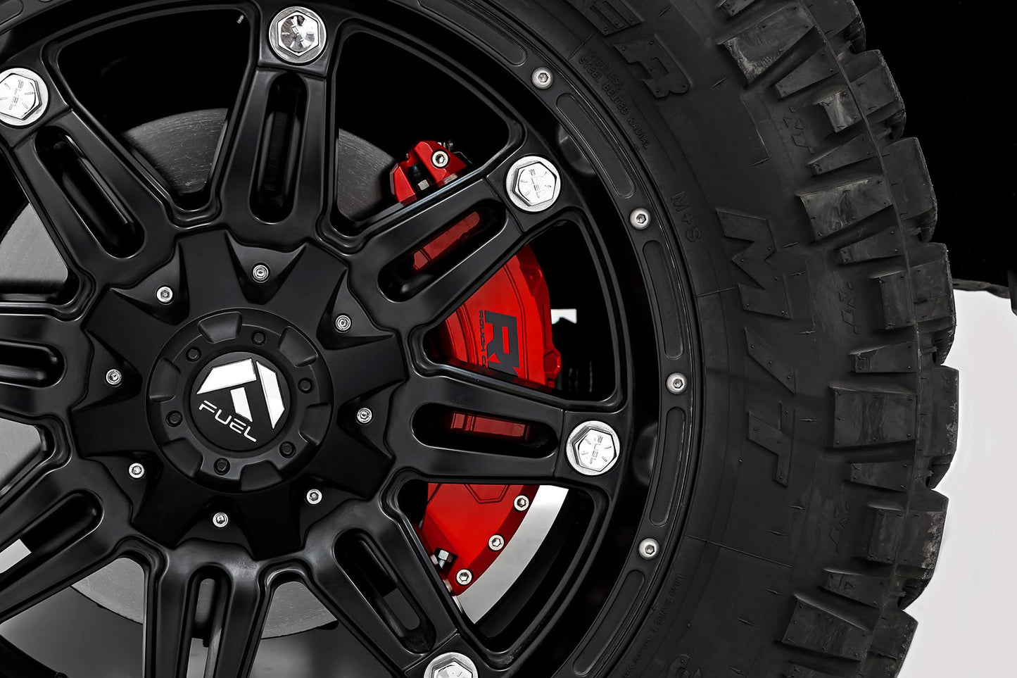 Rough Country Caliper Covers | Front and Rear | Red | Toyota Tundra 2WD/4WD (2022-2026)