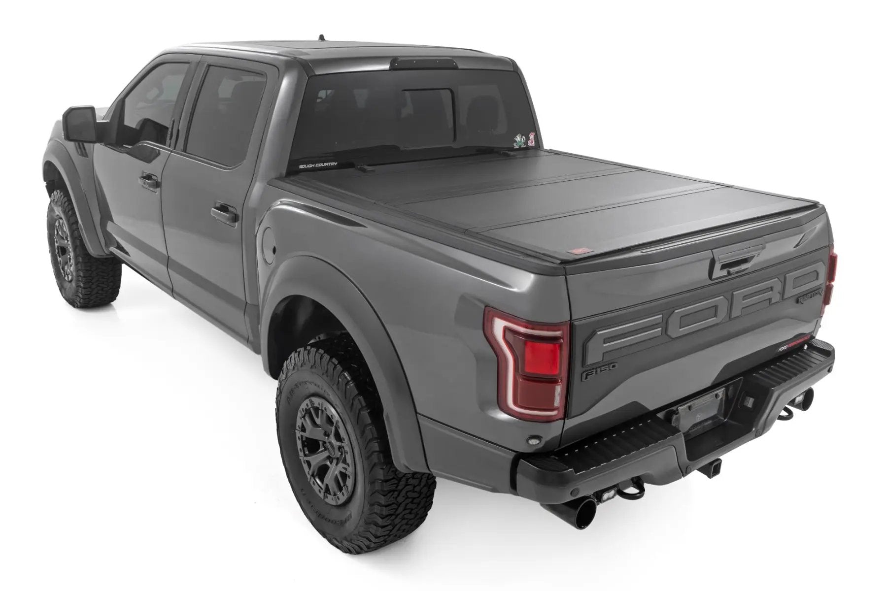 Rough Country Hard Tri-Fold Flip Up Bed Cover | 6'7" Bed | Ford F-150 2WD/4WD (2015-2025) by Rough Country