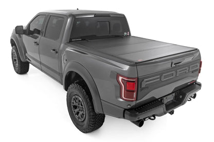 Rough Country Hard Tri-Fold Flip Up Bed Cover | 6'7" Bed | Ford F-150 2WD/4WD (2015-2025) by Rough Country