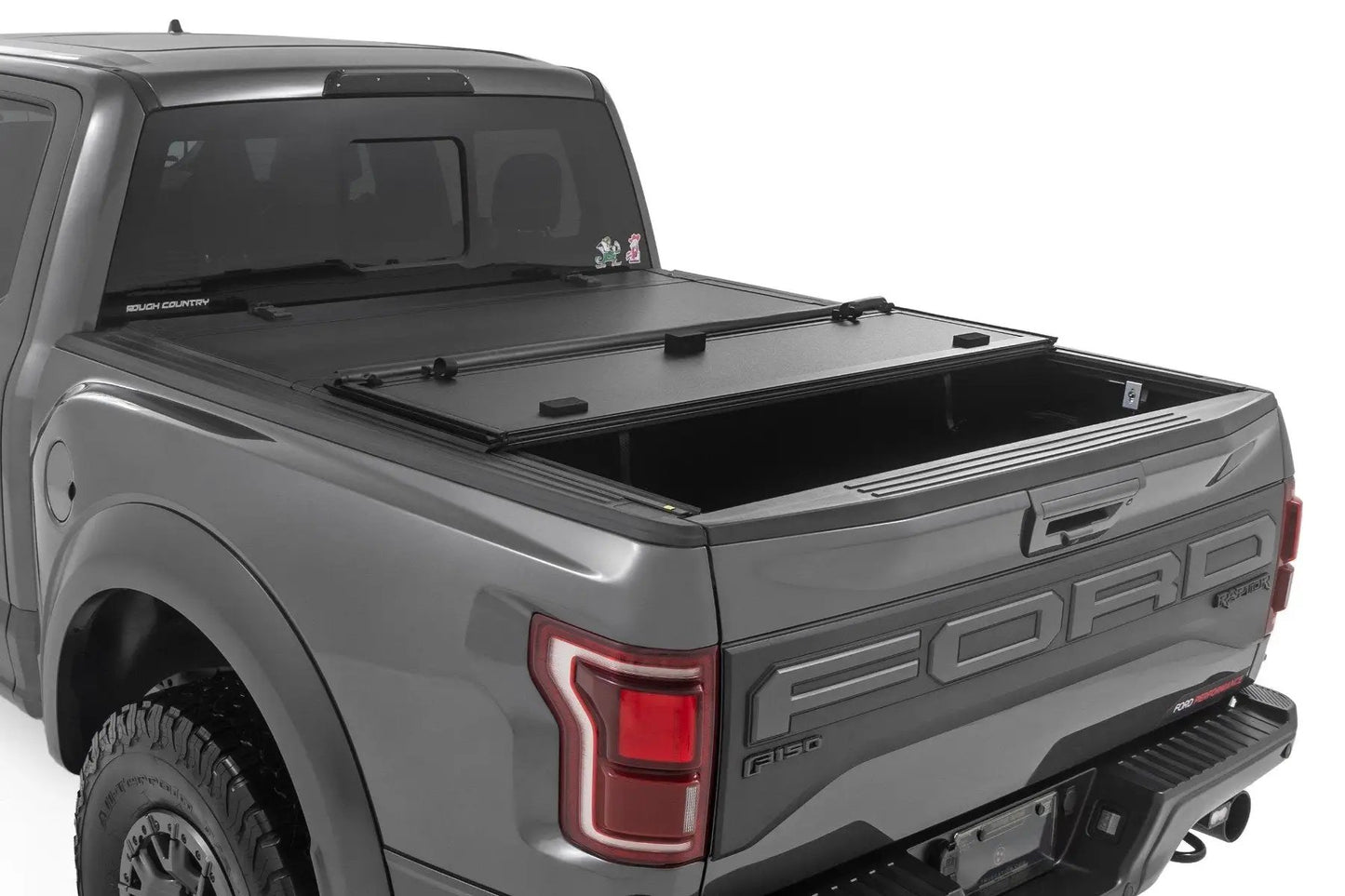 Rough Country Hard Tri-Fold Flip Up Bed Cover | 6'7" Bed | Ford F-150 2WD/4WD (2015-2025) by Rough Country