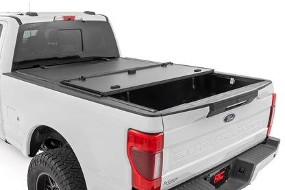 Rough Country Hard Tri-Fold Flip Up Bed Cover | 6'10" Bed | Ford F-250/F-350 Super Duty (17-26) by Rough Country