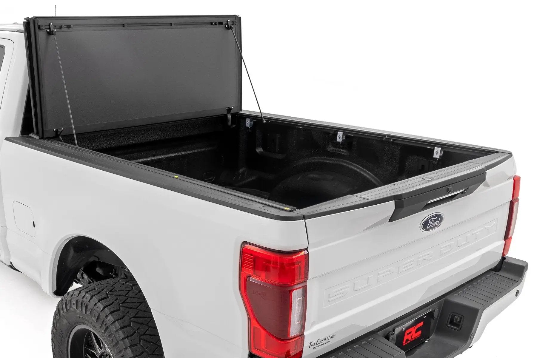 Rough Country Hard Tri-Fold Flip Up Bed Cover | 6'10" Bed | Ford F-250/F-350 Super Duty (17-26) by Rough Country