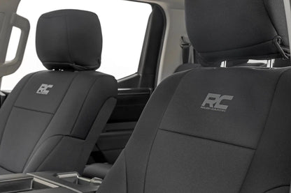 Rough Country Seat Covers | No Rear Cup Holder | Toyota Tundra 2WD/4WD (2022-2026) by Rough Country