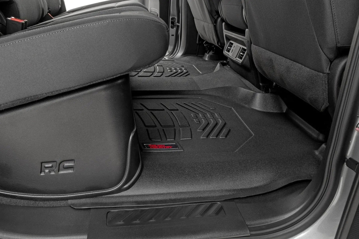 Rough Country Sure-Fit Floor Mats | FR & RR | FR Over Hump | Crew | Chevy/GMC 1500/2500HD/3500HD (19-26) by Rough Country