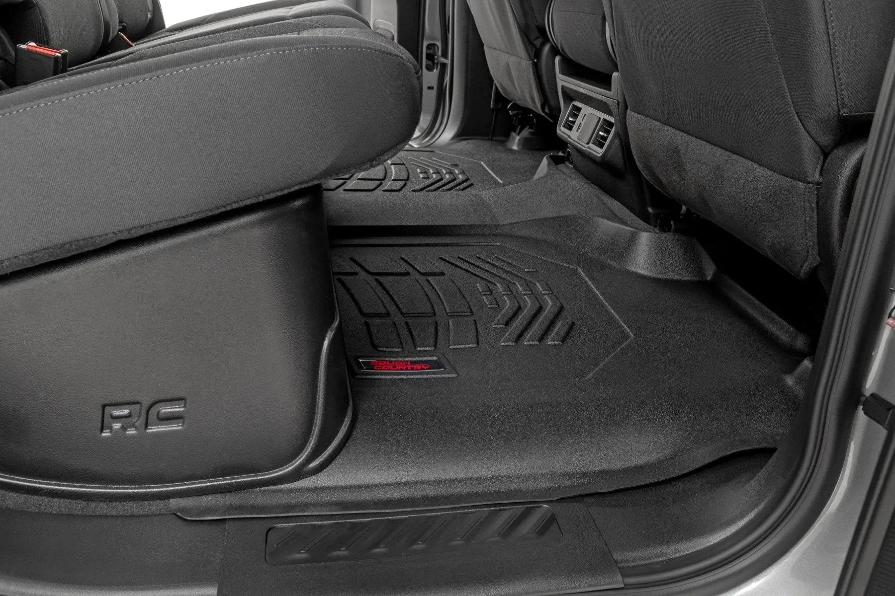 Rough Country Sure-Fit Floor Mats | FR & RR | FR Over Hump | Crew | Chevy/GMC 1500/2500HD/3500HD (19-26) by Rough Country