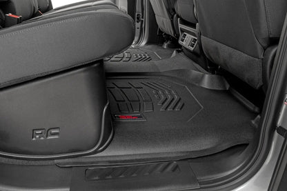 Rough Country Sure-Fit Floor Mats | FR & RR | FR Over Hump | Crew | Chevy/GMC 1500/2500HD/3500HD (19-26) by Rough Country