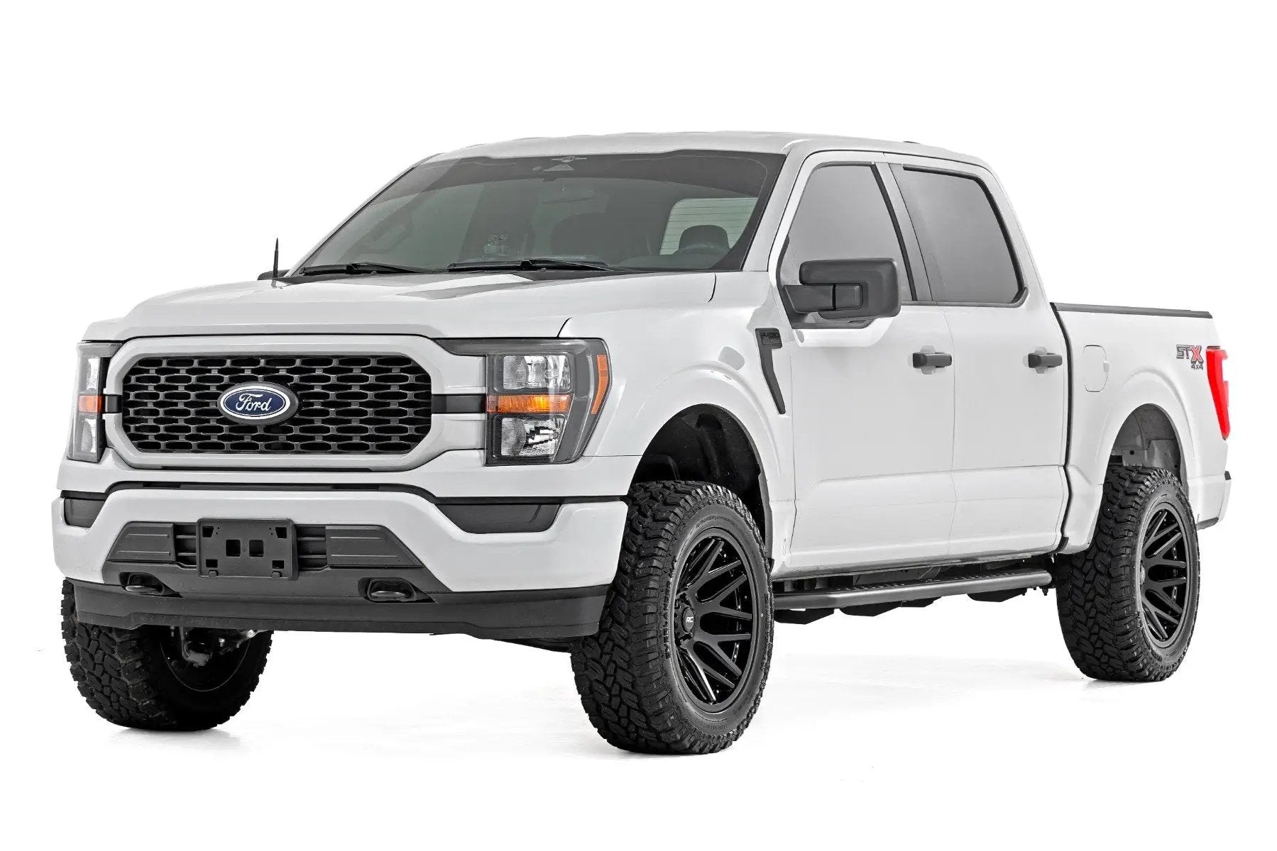 Rough Country OV2 Running Boards | Side Step Bars | Crew Cab | Ford F-150/Lightning/F-250/F-350 (15-26) by Rough Country