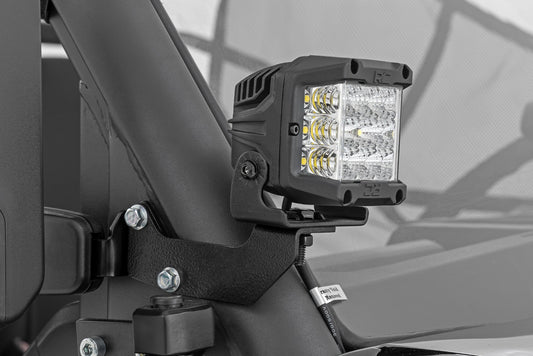 Rough Country LED Light Kit | Cage Mount | 2" Black Pair | Amber DRL | CFMOTO UFORCE 1000