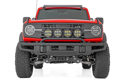Rough Country Light Bar Mount | 6.5 Inch Round LED (Quad) | OE Modular Steel | Ford Bronco (21-25) by Rough Country
